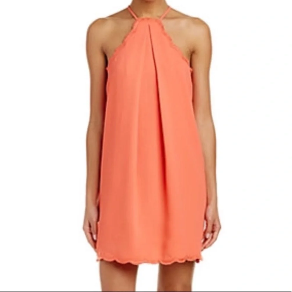 NWT Trina Turk Coraline Coral Scalloped Halter Top Women’s Mimi Dress US 2 - Picture 4 of 6